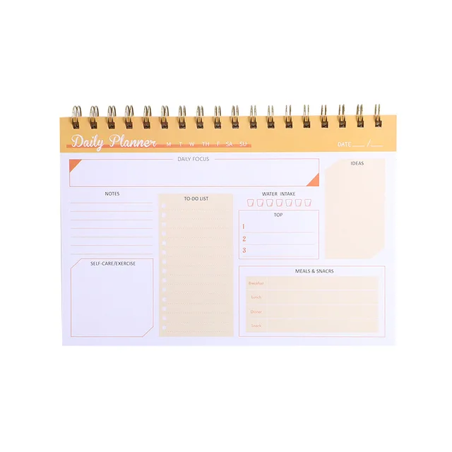 Customizable Daily Plan Spiral Notebook A3 Size PP Notes Journal Book for Time Management Efficiency Day Book Manual