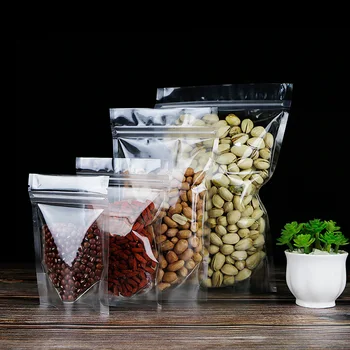 Clear Resealable Stand Up Zip lock Pouch Bags Plastic Doypack Zipper Mylar Candy Snacks Storage Food Package Bag