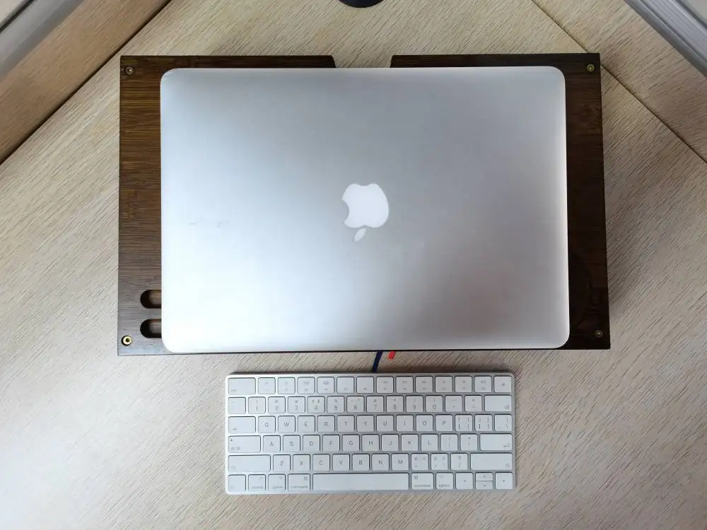 
 Бамбуковая/MDF офисная настольная подставка для монитора с органайзером для хранения  