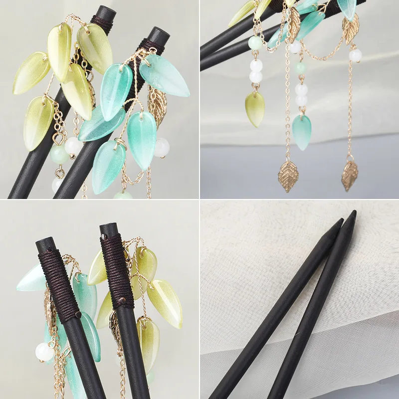 Женская деревянная заколка в старинном стиле с бамбуквой