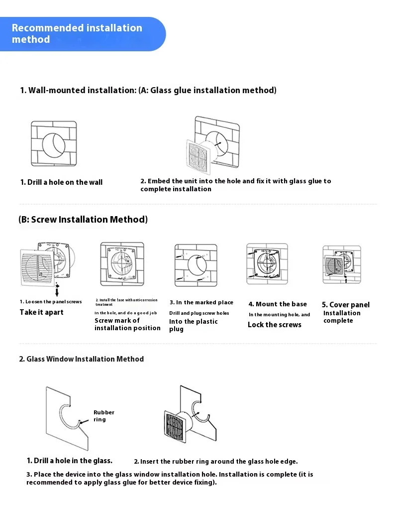 Axial Flow Ventilation Fan, 4inch, 6inch, 8inch, Plastic - detail 20