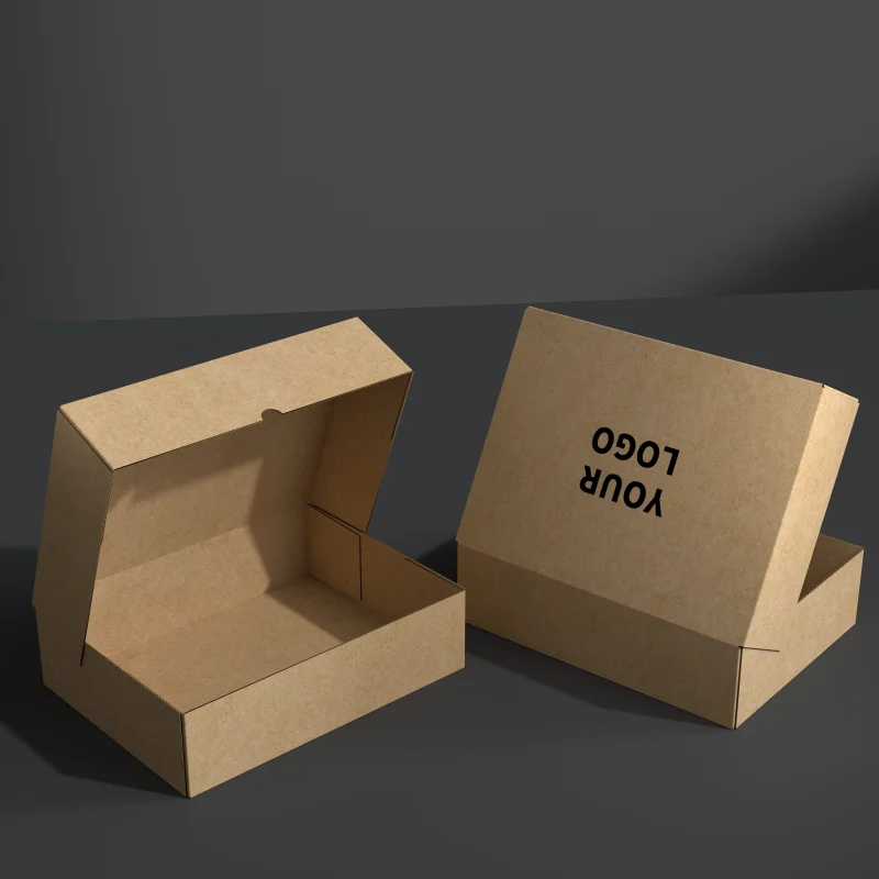 Disposable Customized Takeaway Food Containers Brown Kraft Paper Fast ...