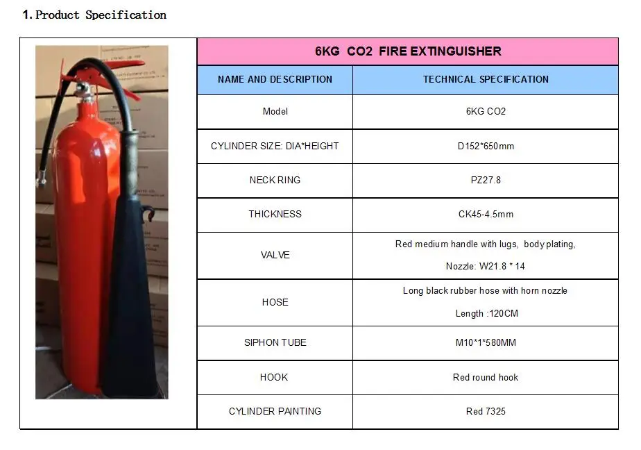 Saudi Arabia Hot Sell Portable Iso Quality 6kg Red Carbon Steel Co2