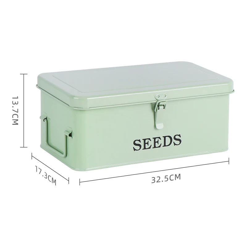 Garden Seed Storage Organizer Container with Dividers Seeds Packet Fashion Metal Seed Box