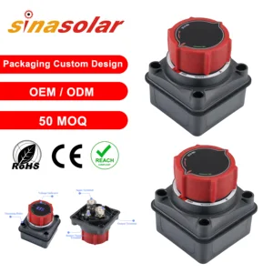 80V 300A Heavy Duty Silver Plated Copper Battery Switch Disconnect Isolator With Voltage Display for Automotive RV Car
