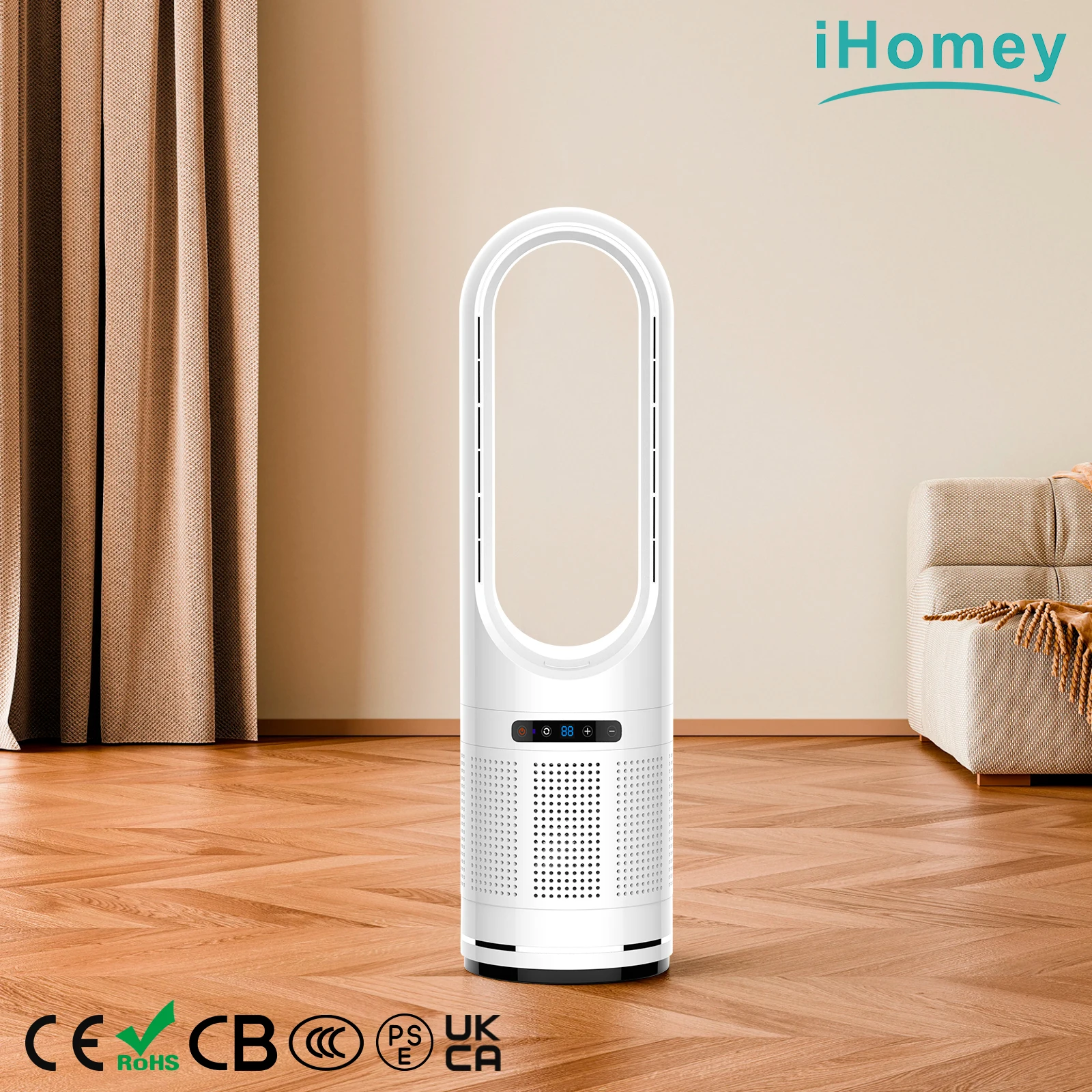Multi-Function Heater/Air Cooler in Smart Fine Elements Electric Air  Cooling Bladeless Tower Fan-046