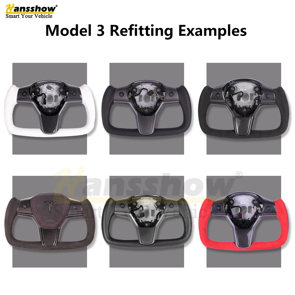 Model 3 Sr+ Model Y Yoke Heated Steering Wheel Retrofit For 2020 2021