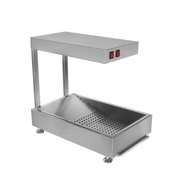 GZKITCHEN Commercial Churros Warmer Showcase Potato Chips Fried Chicken Electric Food Display Cabinet Warming Showcase 220V