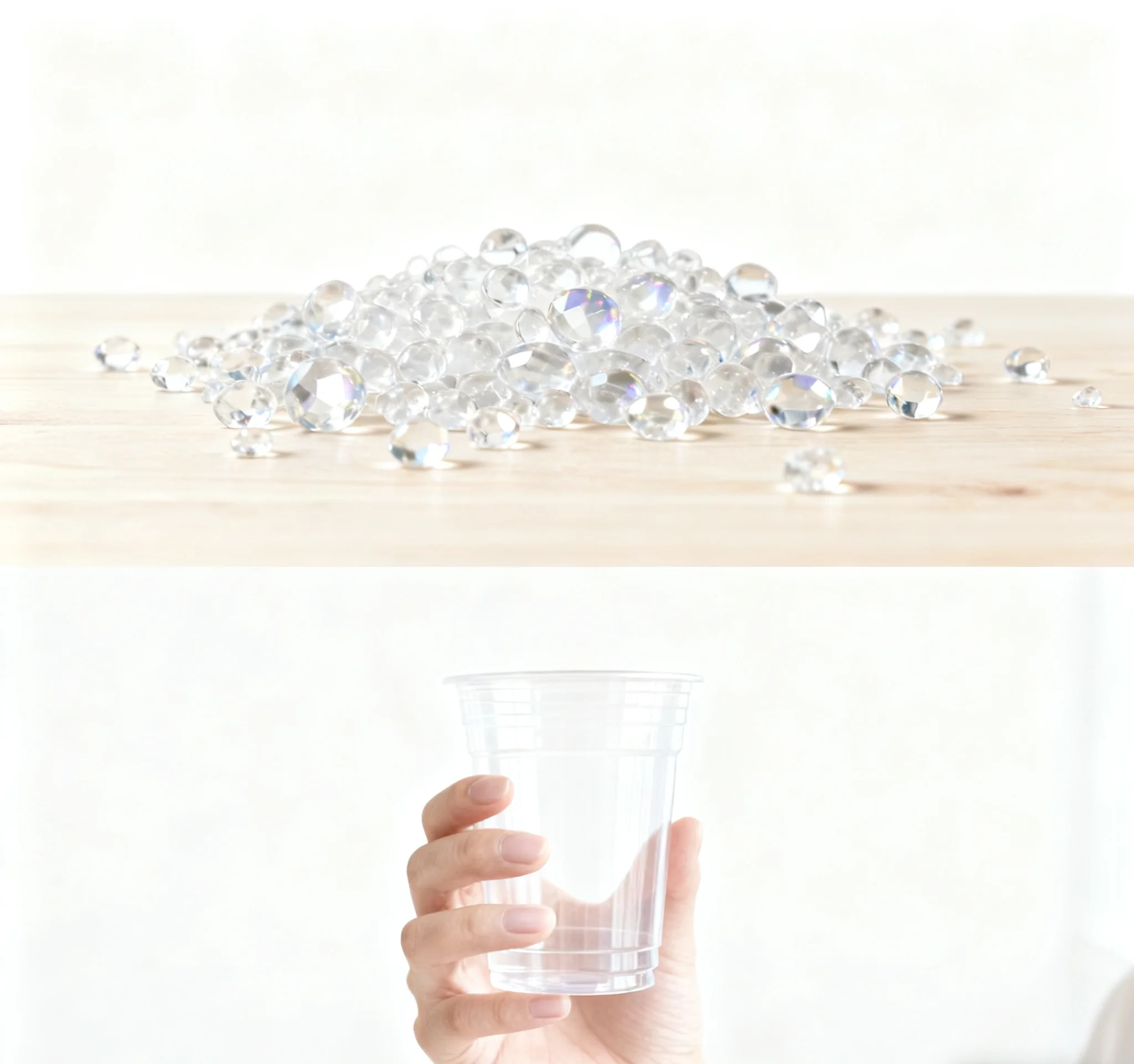 ケータリングイベント/アウトドアキャンプ用使い捨てカップ K-Resin 用耐衝撃性高光沢透明