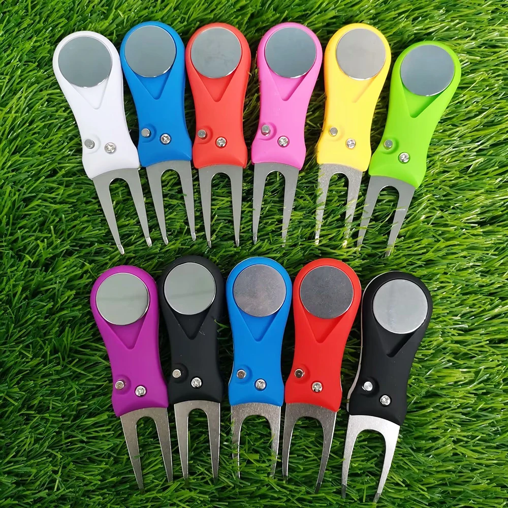 High Quality Custom Golf Divot Repair Tool Switchblade Pitchfork