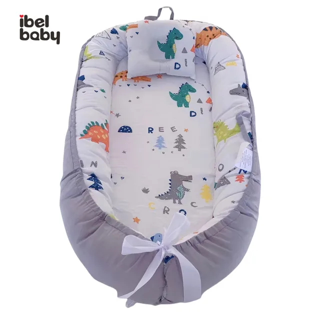 Wholesale Custom Small Baby Cot Bed Crib Portable Folding Baby Travel Lounger Pillow Luxury 2 In 1 Cotton Baby Nest