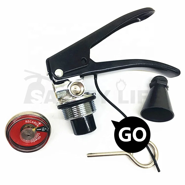 Red Handle Fire Extinguisher Head Landing Valve 212 g in Red and Black Painting Brass Material Chromed Valve