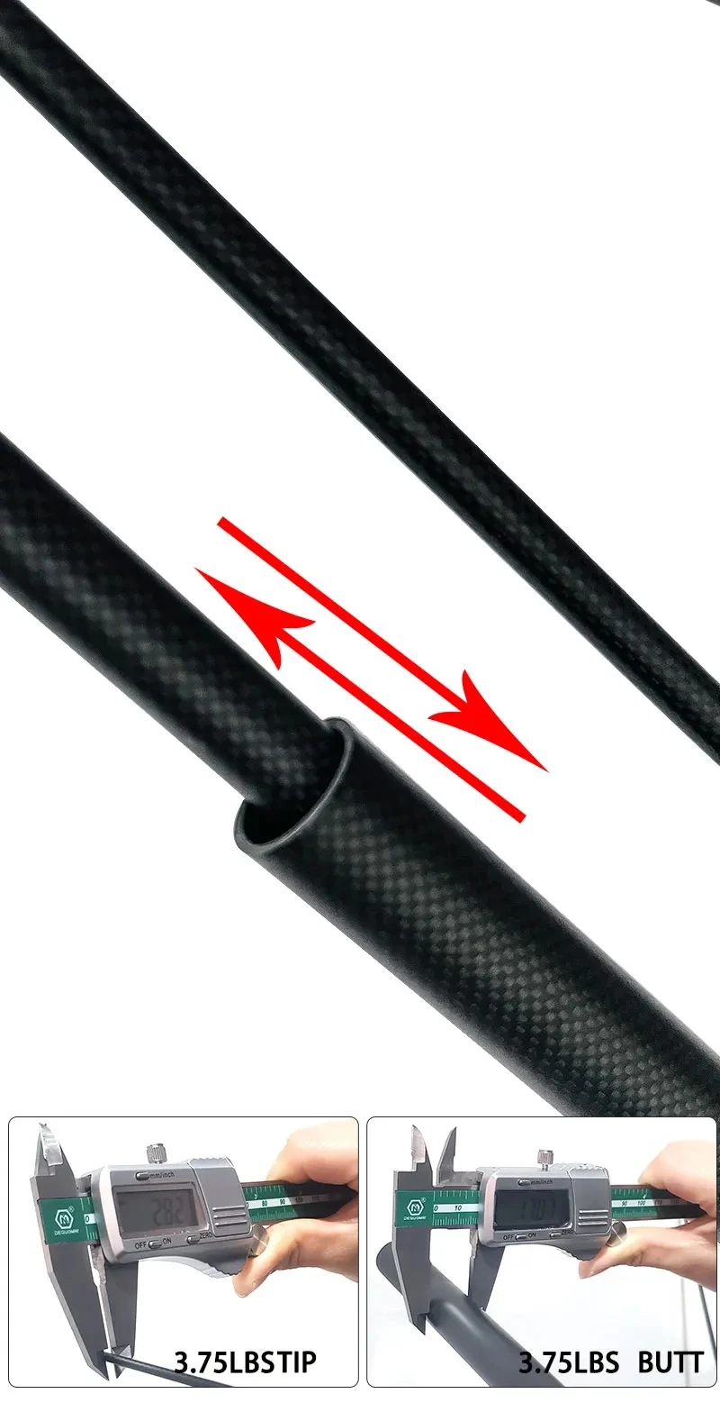 TAKEDO 11FT 3.75LBS Carp Fishing Rod Blanks 3 Sections Telescopic Rod 1K  High Carbon Fiber Spinning Travel Fishing Rods Blanks