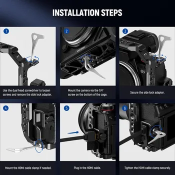 Cheap Price NEEWER Video Camera Cage Stabilizer Metal Video Rig Half Cage for S5 II/S5 II X G9 II detail image