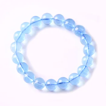 Natural stone bead bracelet Aquamarine Bracelet Blue Crystal Gem Jewelry European and American popular jewelry