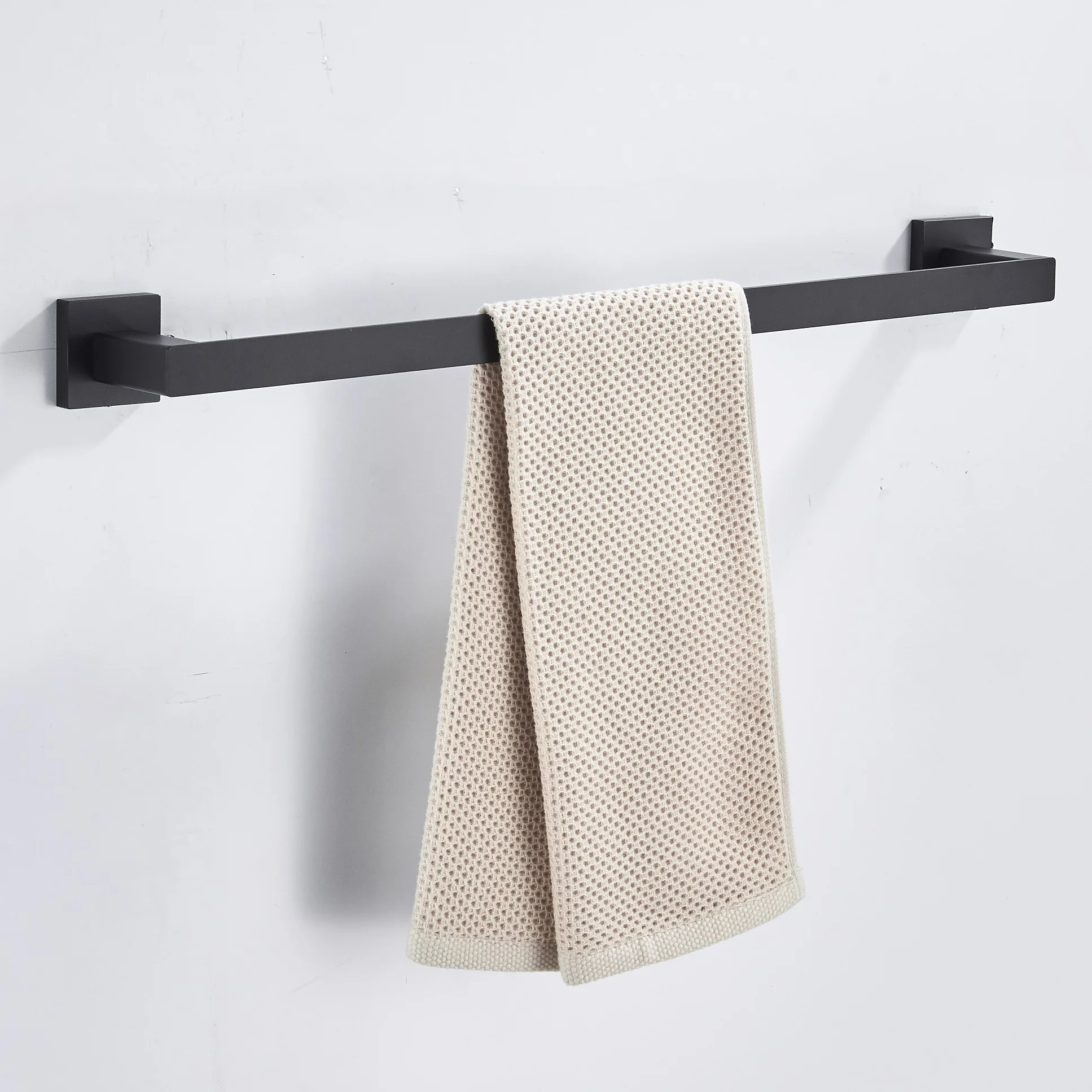 4 Pieces Square Design Matte Black Wall Mount 304 Stainless Steel Bathroom Accessories