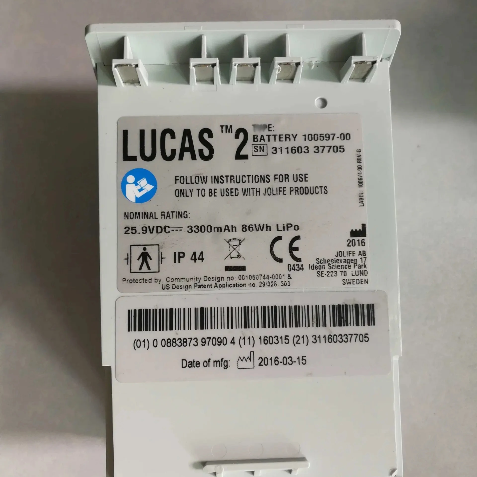 25.9V 3300mAh High Quality Custom Lithium Ion Replacement Medical Battery Pack 100597-00 for LUCAS 2 LUCAS 3