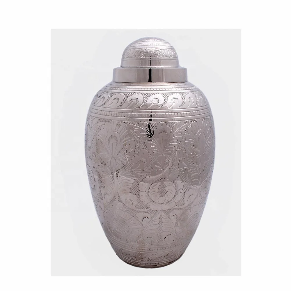 Латунные урны для кремации латунные светлые серые сумажей с золотой рельефной лентой Серебряная коробка похоронные