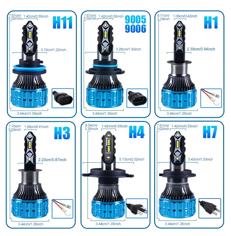 M6p Super Bright H7 H4 H11 Led Headlight Canbus H7 Led Headlight Bulb ...