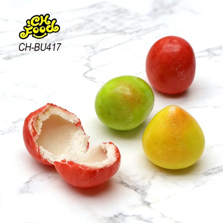 Wholesale Mix Fruit Flavor Bubble Gum Halal Gum OEM China Colorful Ball Chewing Gum Sweet Candy Snack