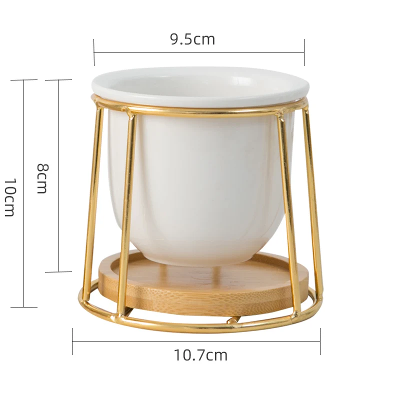 Simple White Creative Succulent Owl with Treetop Bamboo Frame Zakka Combination Potted Ceramic Plant Pots