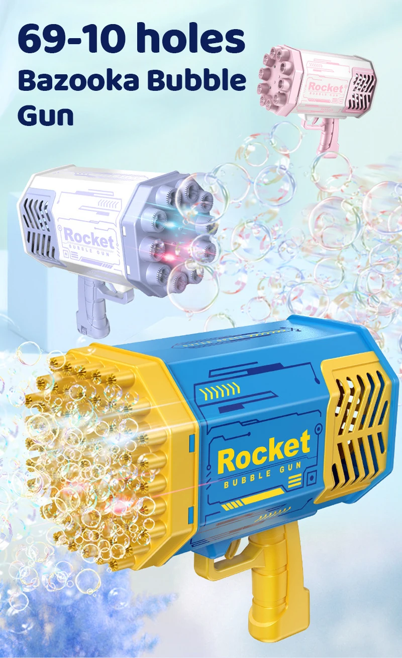 New 69/76/80 Holes Rechargeable Electric Bubble Machine Toys Juguetes