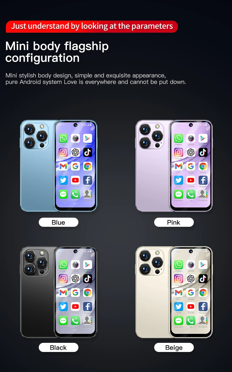 2025 XS19专业迷你手机3.88 “双sim卡3G + 32GB英语法语低价小尺寸美国4G法语西班牙语