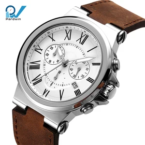 Luminous Ronda Movement Stainless Steel Case Water Resistant Analog Dial Watches Leather/Rubber/Silicone Luxury Men's Timepiece