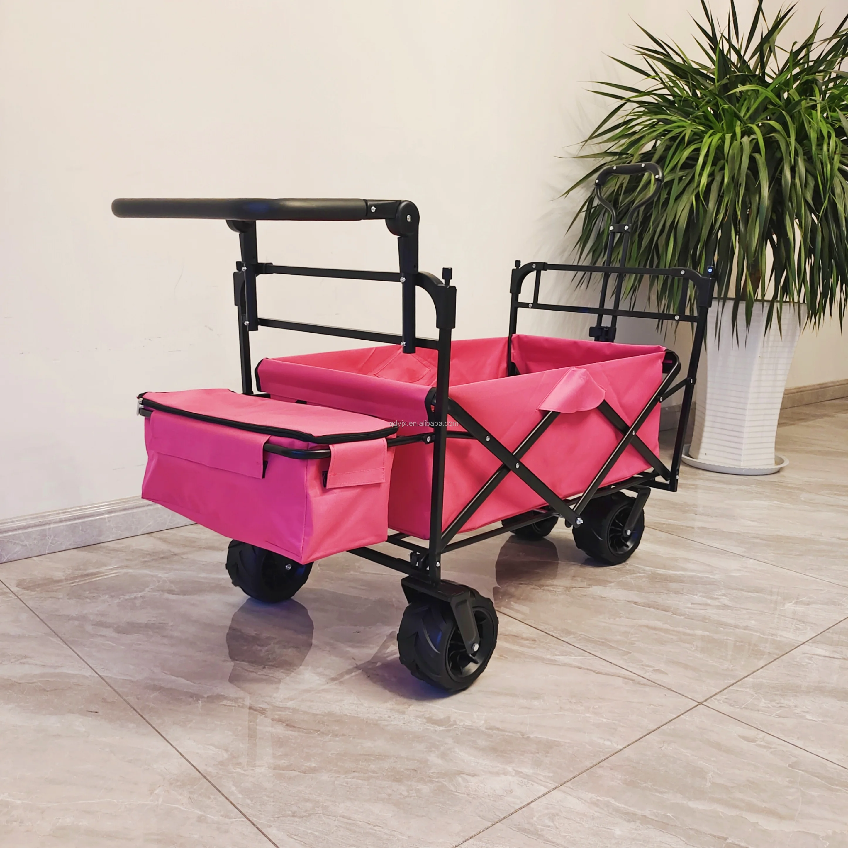 عربة التخييم المنسدلة في الهواء الطلق مع عربة عربة للطفل 3