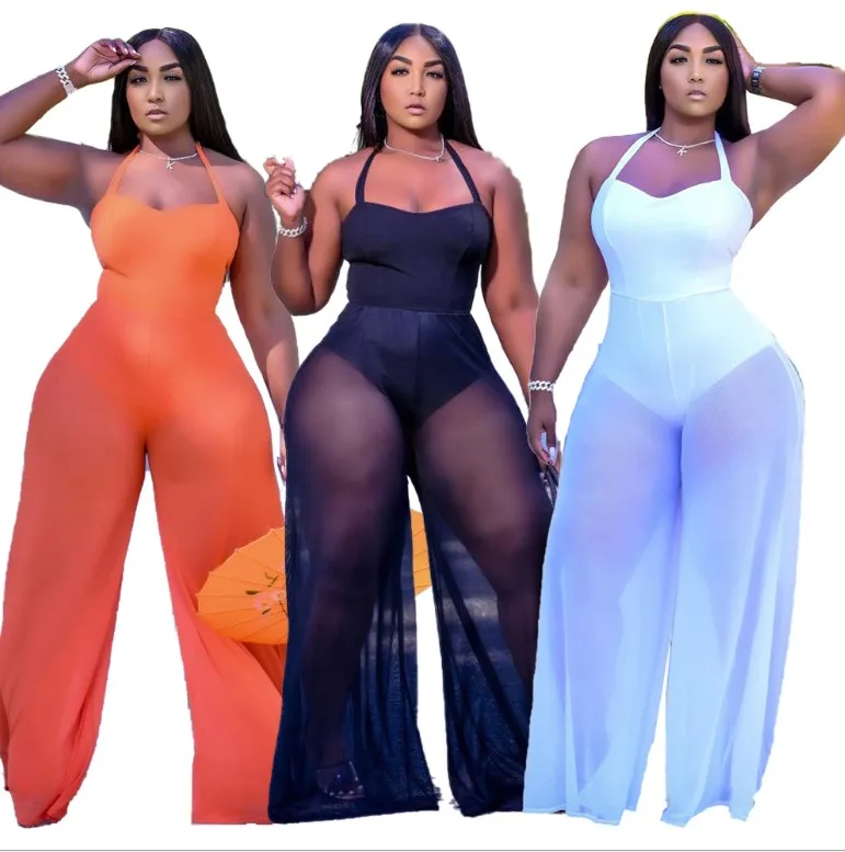 XY9091 2021trending 5colors plain blank bodycon bell bottom ladies outfit romper jumpsuit