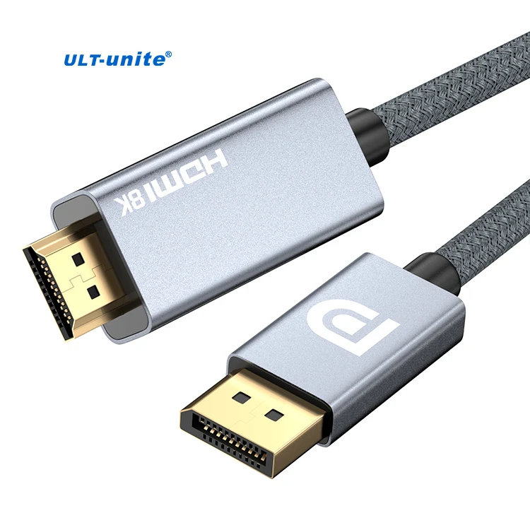 Source ULT-unite DisplayPort 1.4 to HDMI 2.1 Cable 8K 60Hz 4K 144Hz UniDirectional DP HDMI Cable on m.alibaba.com