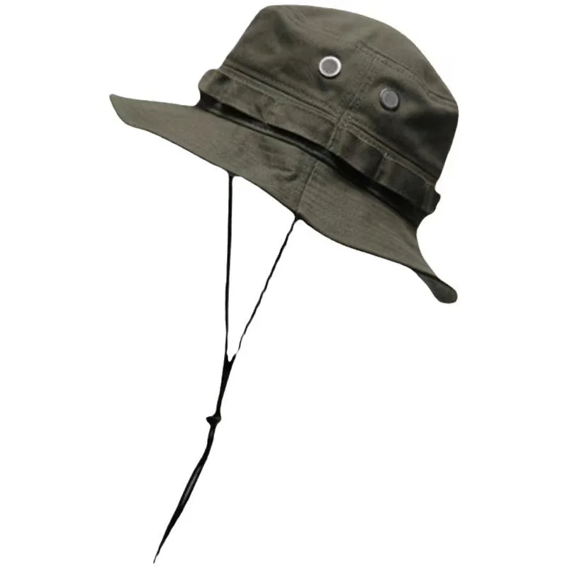 Sombrero de pescador de verano para hombre, de ala ancha, transpirable, para pesca al aire libre, con visera plegable._voghion.com