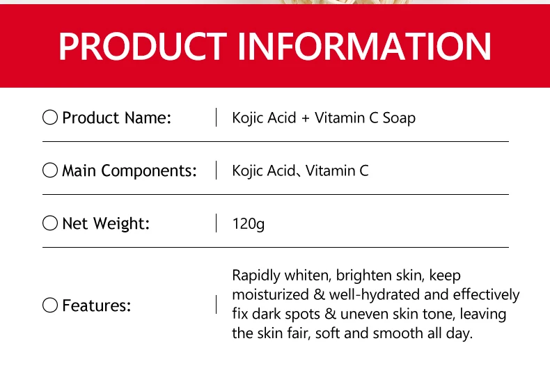 Guanjing Kojic Acid Soap Vitamin C Extract Deep Cleansing Even Skin Tone Brightening Skin Moisturizing Bathing Soap