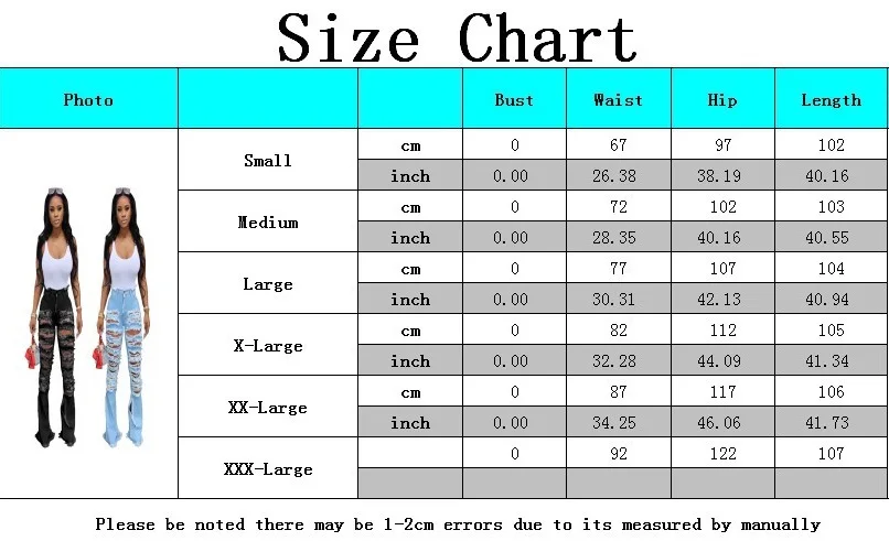 Hot Sale Stylish Women Denim Jeans Flares Bell Bottom Ripped Comfy Stretch Skinny Jeans Women