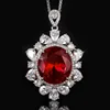 Red corundum pendant with Chopin chain