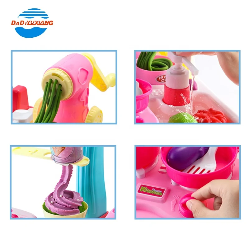 Многофункциональная цветная лапша и мороженое, игрушечная машинка для теста, игровые инструменты для теста с раковиной, игрушка