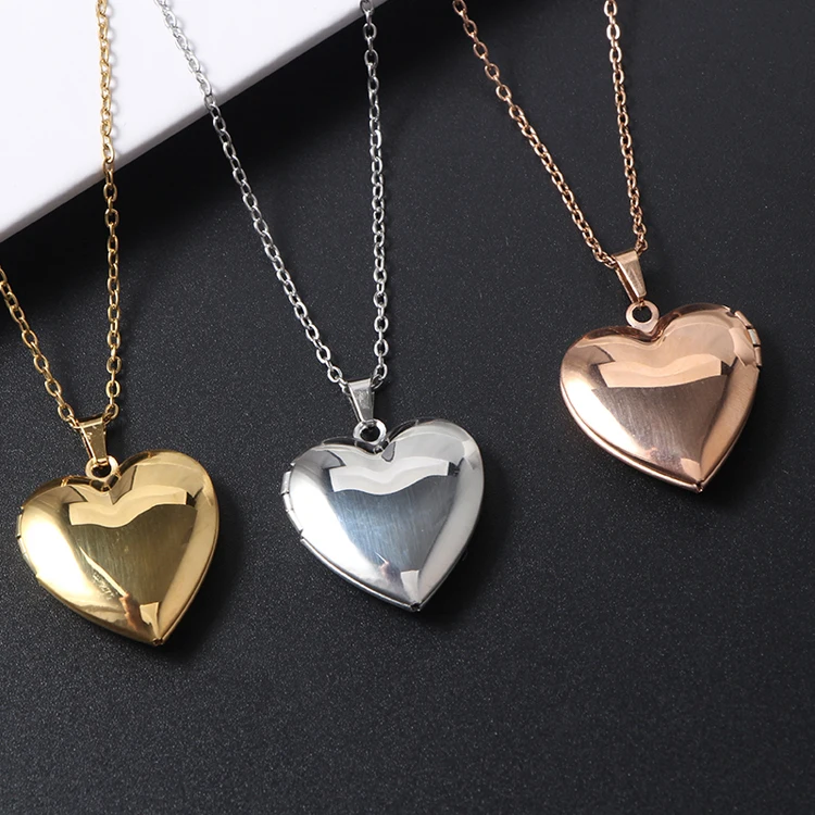 Heart Photo Locket Pendant Necklace