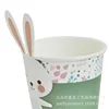 Vaso de papel conejo-8 vasos de papel-8 tapas de vasos