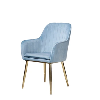 design chair furniture modern europe style restaurant luxury velvet metal leg mid century upholstered dining chair for sale