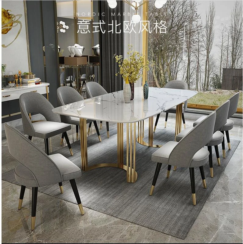 2021 modern 120 cm 140 cm 160 cm long white marble top iron frame gold legs  metal dining table