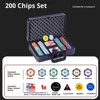 Juego de fichas de póquer Crown de 200 piezas con estuche K negro