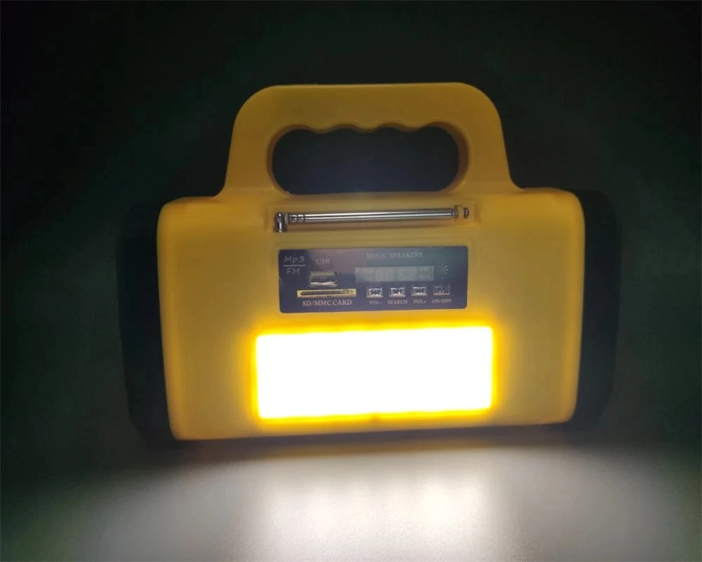 Portable Solar Lighting System Kit Complete with 3 Bulbs USB MP3 MF Radio Solar Energy Emergency Lights  10 in 1 Charge Cable