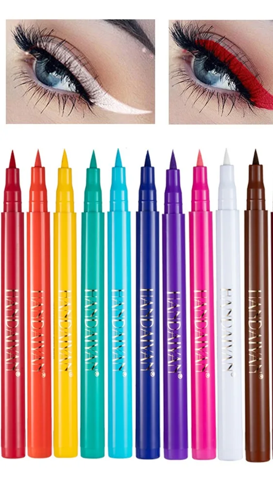 12 Colors Pack Matte Liquid Eye Liner Set Delineador Colored Kajal