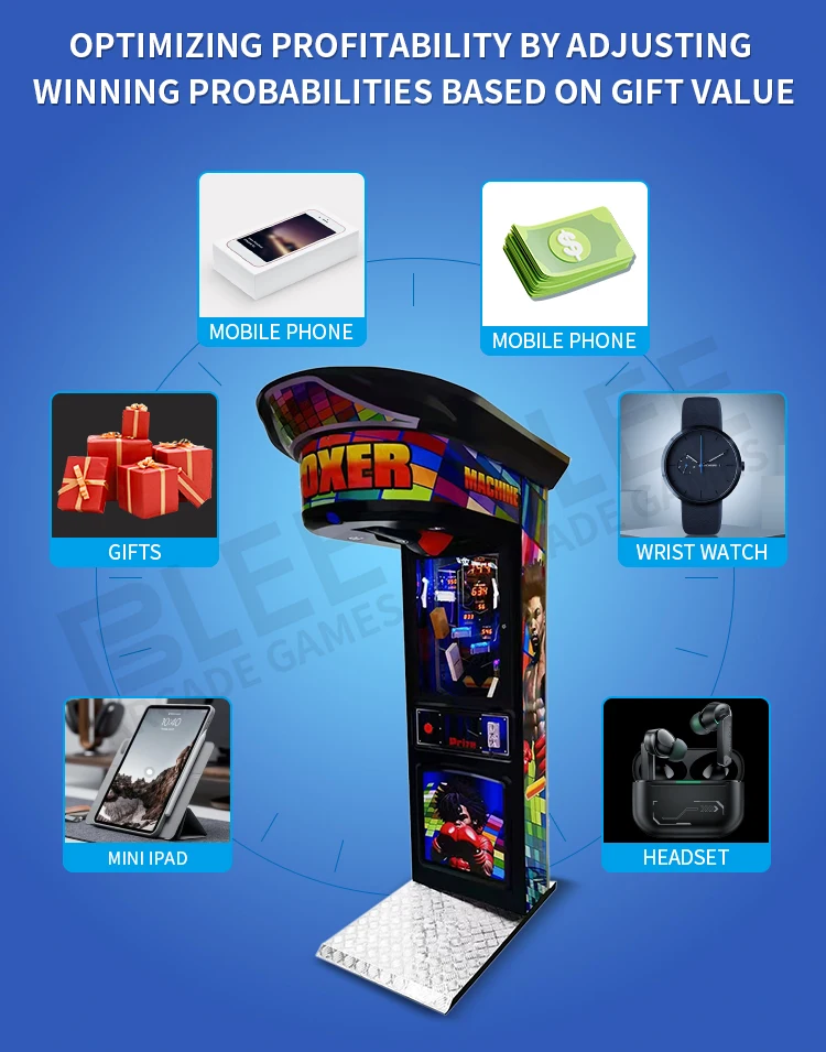 BLEE Newest Coin Operated Boxing Game Machine High Profit Phone Watch Gift Vending Arcade Boxing Machine