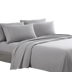 Bed Sheets Luxury Bedding Polyester Bedsheet 100% Fitted Flat Fabric Recycle Bed Sheet Set