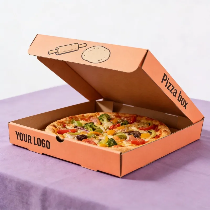 Skreddersydde hurtigmatpakningsbokser, engangs-pizzabokser med personlig utforming, gjenvinnbare pizzapapirbokser, miljøvennlig materiale