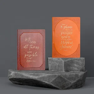 Surevan Customized A5 Hardcover Bible Journal PU Leather Diary Prayer Planner OEM Christian Printing Scripture Gift 80g Paper