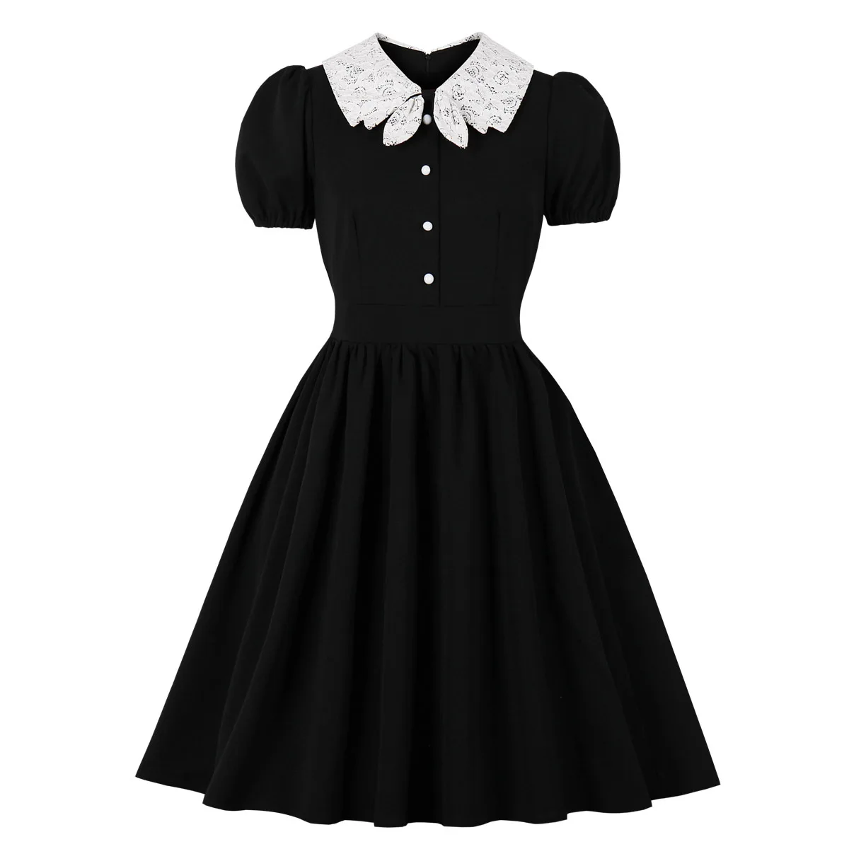 chinese dress ladies Black Combo Sleeveless Lace Dress – Anna Sui