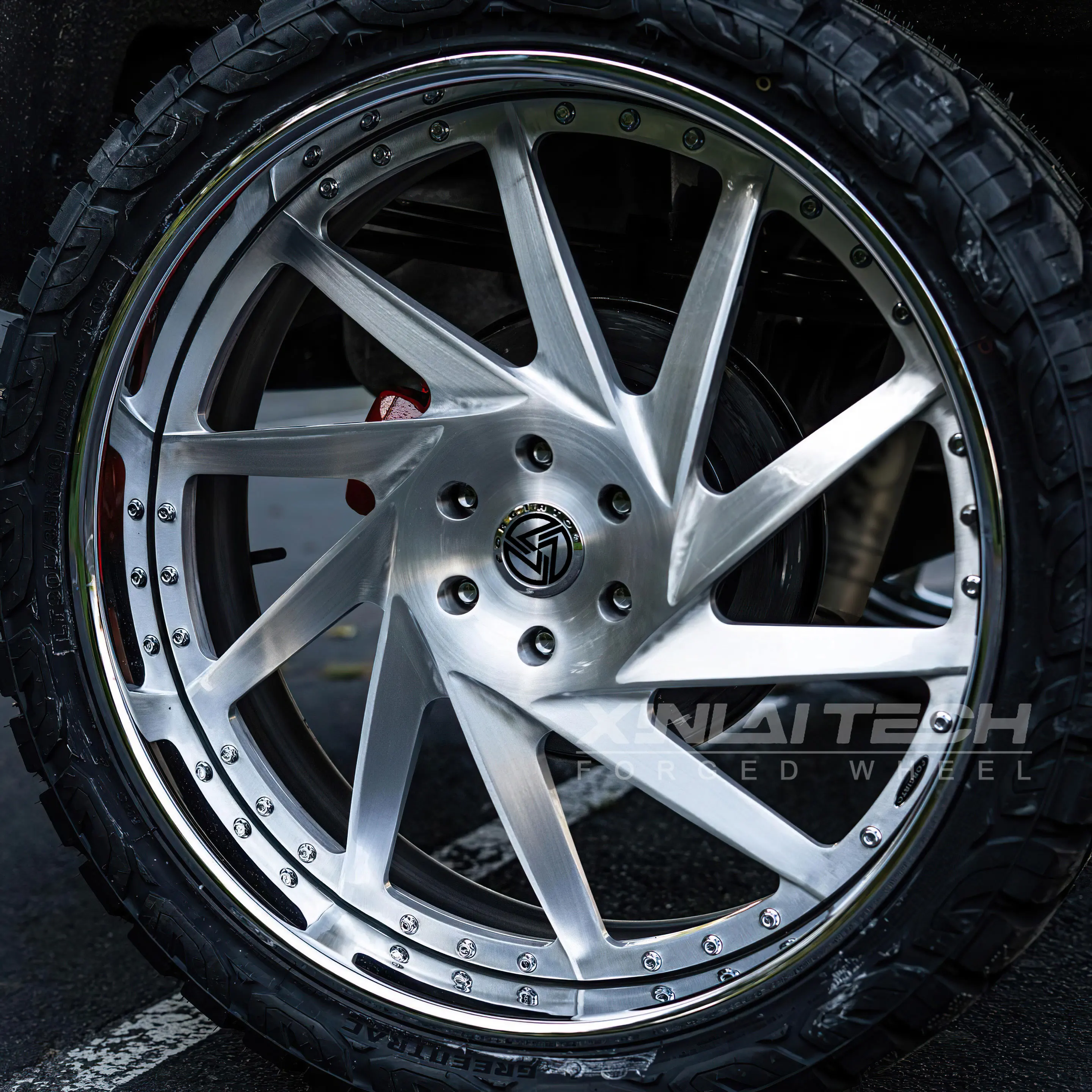 XL 2-piece Custom Forged Wheel Deep Dish Concave Brushed 6x139.7 17-24 Inch Wheel Rim for off Road Pickup Tuck Wheel Rim - Image 1