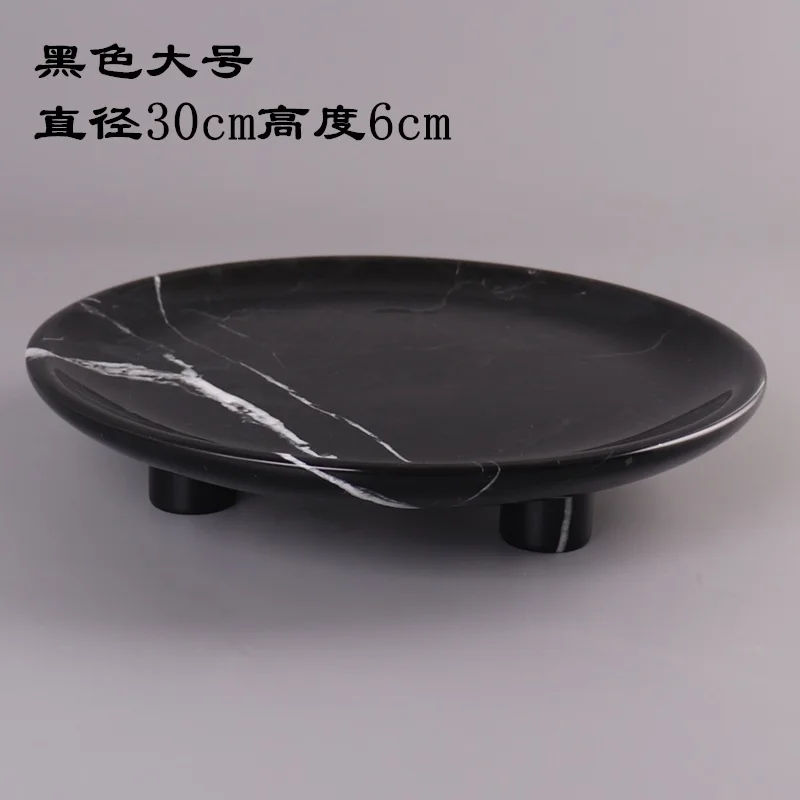 product marble tray modern minimalist model room table top tray fruit plate ornament decorative art coffee table living room ornaments-5